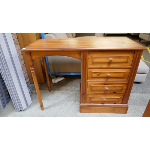 1497 - Two three drawer bedside chests and a pine four drawer dressing table