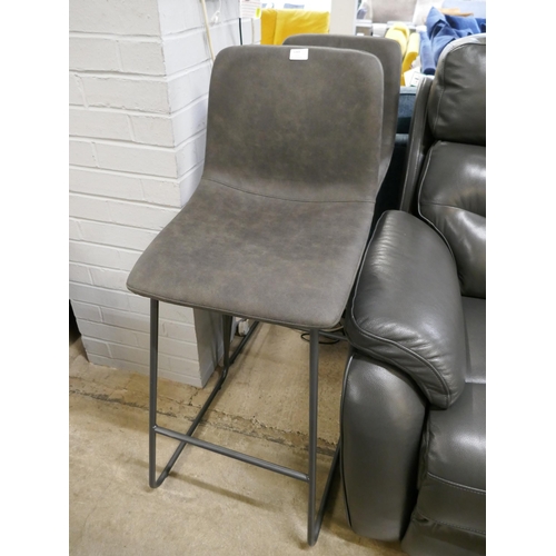 1369 - A pair of light grey Hanna barstools