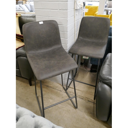 1369 - A pair of light grey Hanna barstools