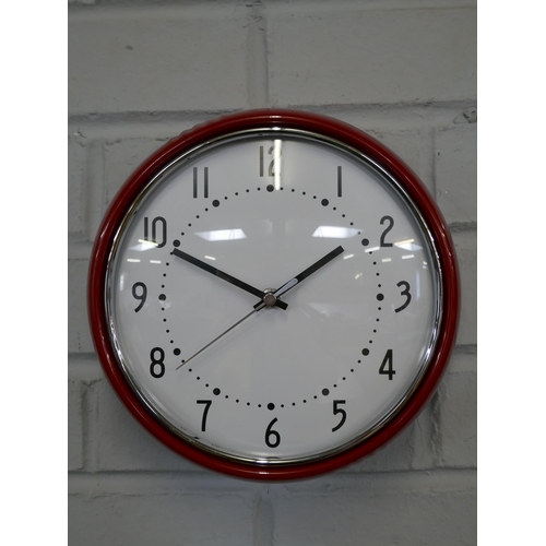 1412A - A Red retro style wall clock