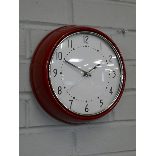 1412A - A Red retro style wall clock