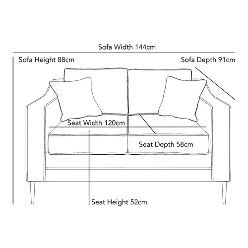 1447 - Aspen 2 Seater Grey Velvet  Sofa, Original RRP £666.66 + VAT (4201-12) *This lot is subject to VAT