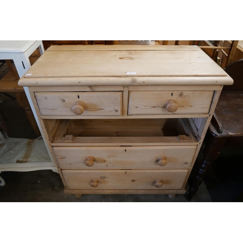 242 - A Victorian pine chest of drawers (missing drawer)