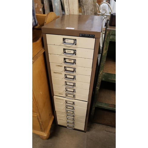 278 - A Bisley metal fifteen drawer filing cabinet