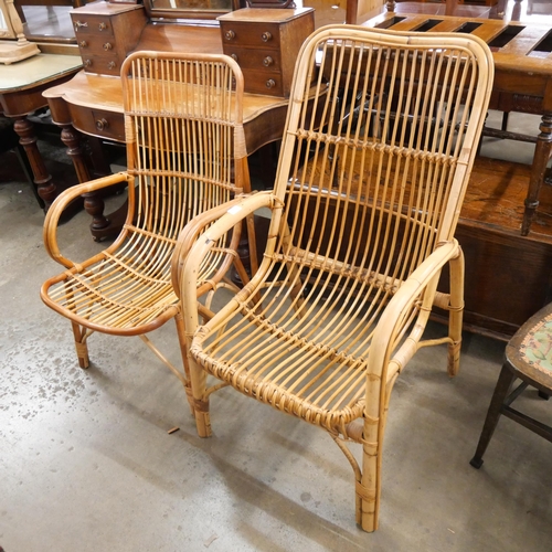 281 - Two bamboo garden chairs