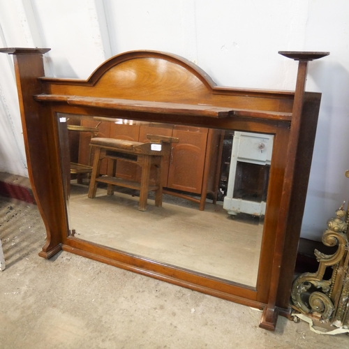 283 - An Edward VII mahogany overmantel mirror