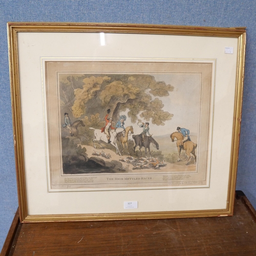 327 - A 1789 The High Mettled Racer print, framed