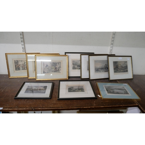 329 - Assorted engravings, Holy Island, Bamburgh, etc.