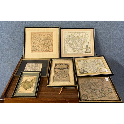 330C - A collection of engraved maps of Leicestershire, mainly 17th Century, including one by Robert Morden