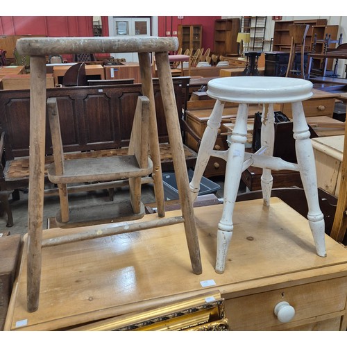 272 - Two Victorian kitchen stools