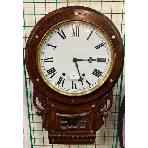 349 - A Victorian rosewood wall clock