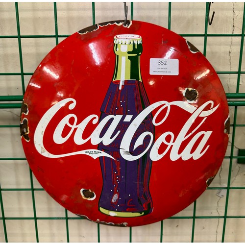 352 - An enamelled Coca-Cola advertising sign