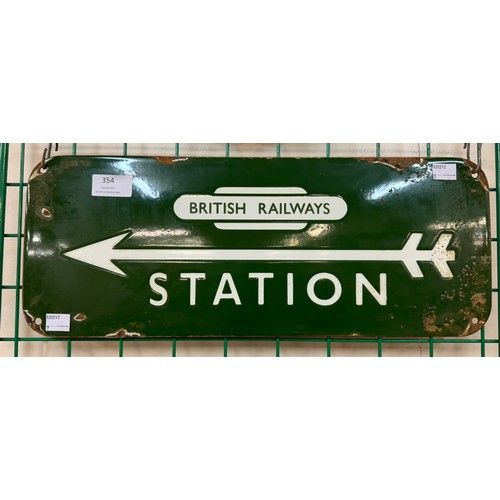 354 - An enamelled British Railways station sign