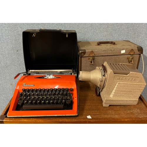 361 - A slide projector and a typewriter