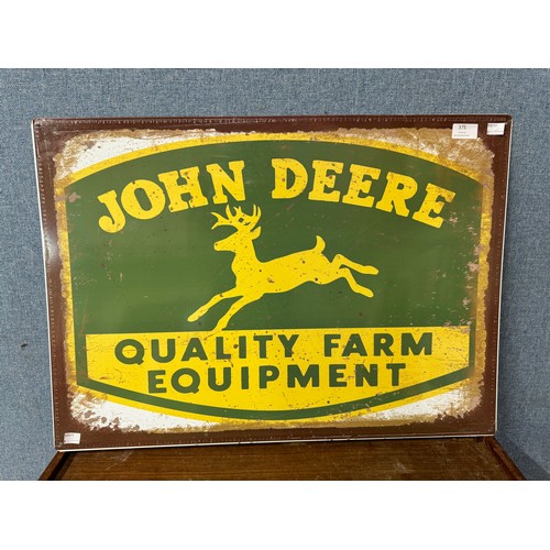 375 - A John Deere tin sign