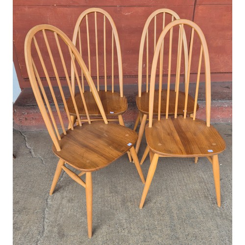 5 - A set of four Ercol Blonde elm and beech Quaker chairs