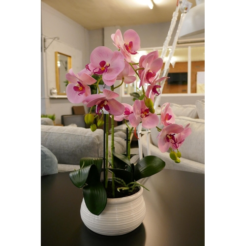 1308 - A triple artificial Orchid arrangement, H 50cms (56663817)   #