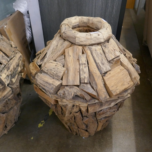 1329 - A rustic teak planter