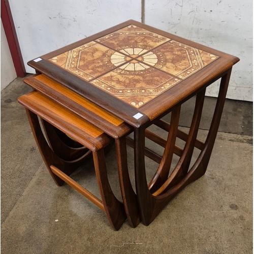 38 - A G-Plan Astro teak and tiled top nest of tables