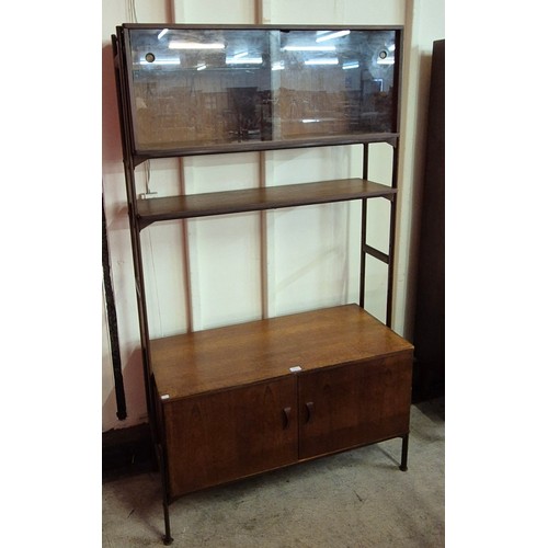 54 - A teak and brown metal room divider