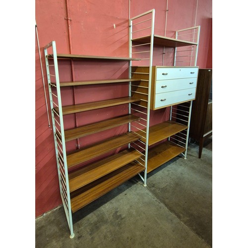 125 - A Staples teak and white metal Ladderax room divider