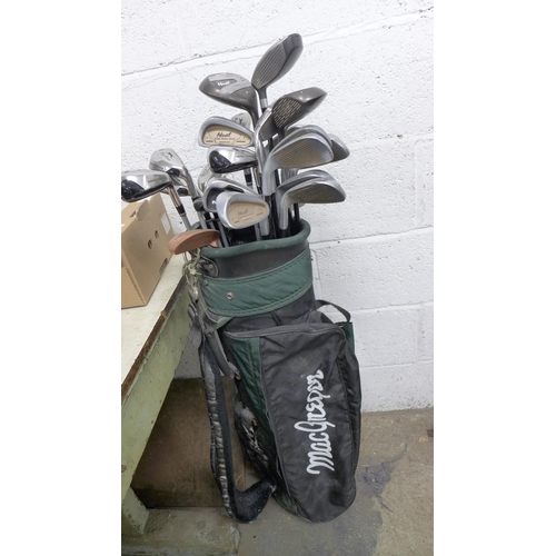 2254 - 5 Bags of golf irons, drivers and putters including Big Ezee, Ram, Delta, Donnay and Spalding and Se... 