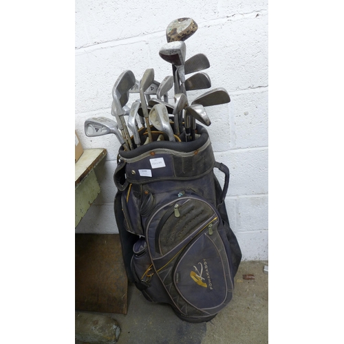 2254 - 5 Bags of golf irons, drivers and putters including Big Ezee, Ram, Delta, Donnay and Spalding and Se... 