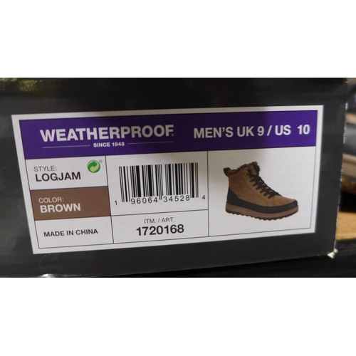 3253 - Pair of men's weatherproof brown boots, UK size 9 *This lot is subject to VAT