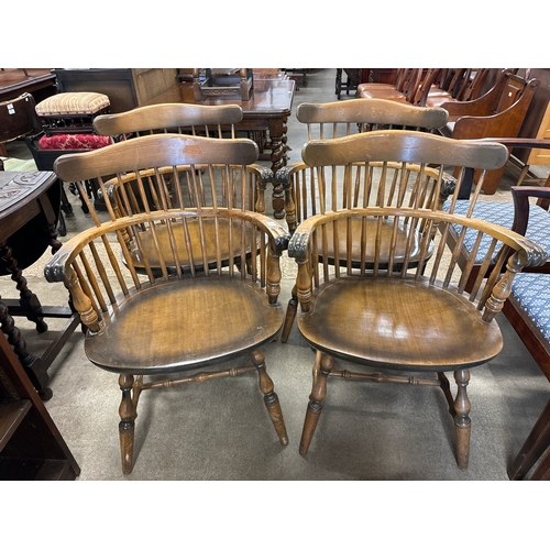 215 - A set of four American beech kitchen chairs