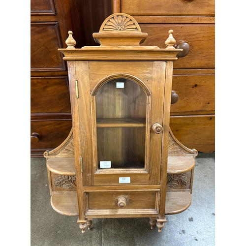 220 - A Victorian style pine wall hanging cabinet