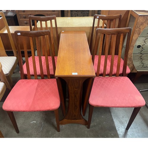 23 - A G-Plan Fresco teak drop-leaf table and four chairs