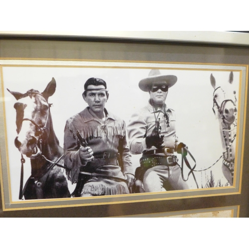 609 - Clayton Moore, Lone Ranger autograph display with Rutland Autographs AFTAL registered C.O.A.