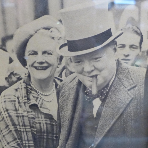 610 - Sir Winston Churchill and Clementine Churchill autograph and photograph display with A Sign of the T... 