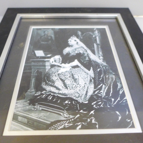 611 - A Queen Victoria autograph and photograph display with A Sign of the Times AFTAL registered C.O.A.