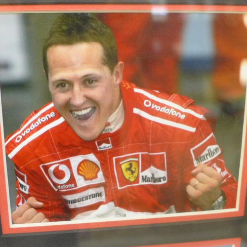 618 - A Michael Schumacher autograph display with Rutland Autographs AFTAL registered C.O.A.