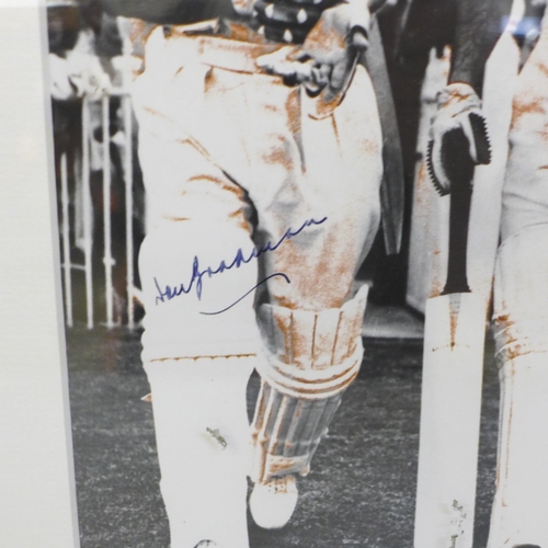 619 - A Don Bradman autograph display with A Sign of the Times AFTAL registered C.O.A.