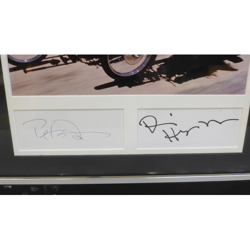 620 - A Peter Fonda and Dennis Hopper, Easy Rider, autographs and photograph display with Rutland Autograp... 