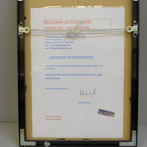 622 - A Rock Hudson, autograph and photograph display with Rutland Antiques AFTAL registered C.O.A.