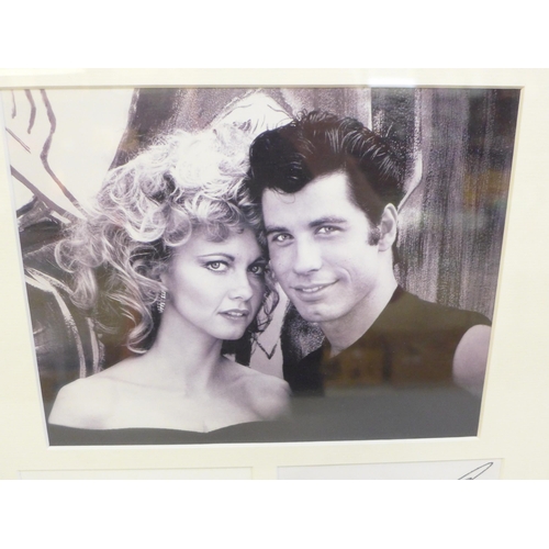 623 - An Olivia Newton-John and John Travolta Grease autograph display Rutland Antiques AFTAL registered C... 