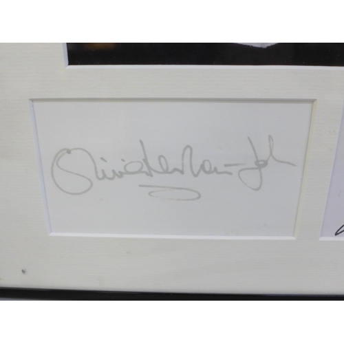 623 - An Olivia Newton-John and John Travolta Grease autograph display Rutland Antiques AFTAL registered C... 