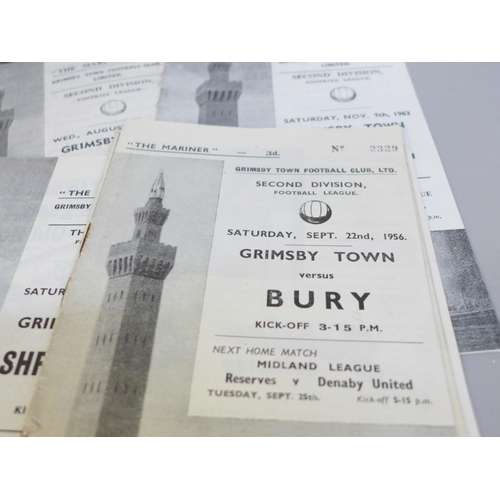 631 - Football memorabilia; Grimsby Town football programmes for home games from 1956 to 1967 (24 no.)