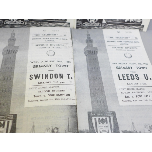 631 - Football memorabilia; Grimsby Town football programmes for home games from 1956 to 1967 (24 no.)