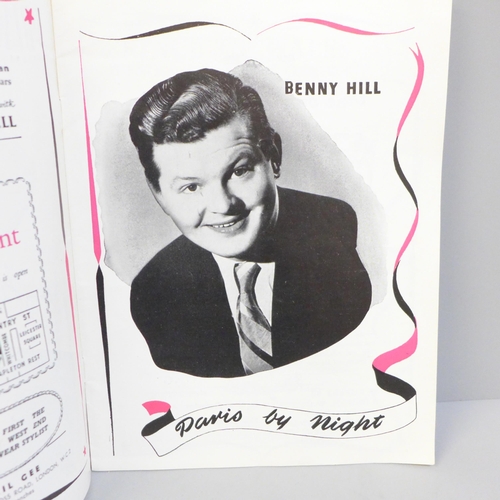 637 - A Benny Hill and Tommy Cooper signed programme