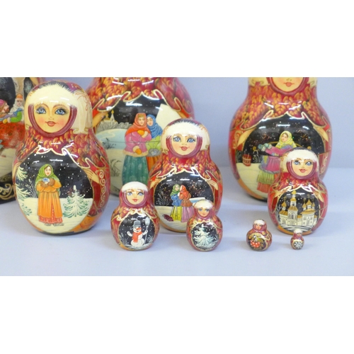 642 - A set of Russian dolls, 21.5 cms h