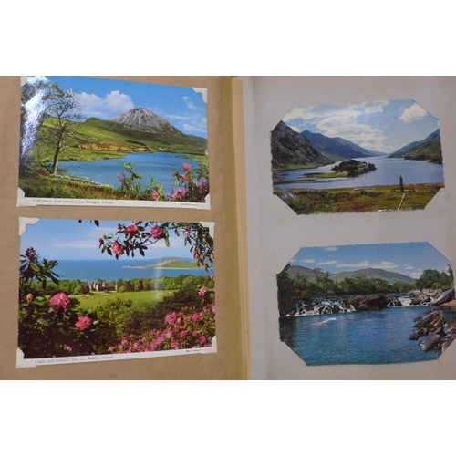 664 - A collection of postcards, all 20th Century onwards including two albums and other loose cards and s... 