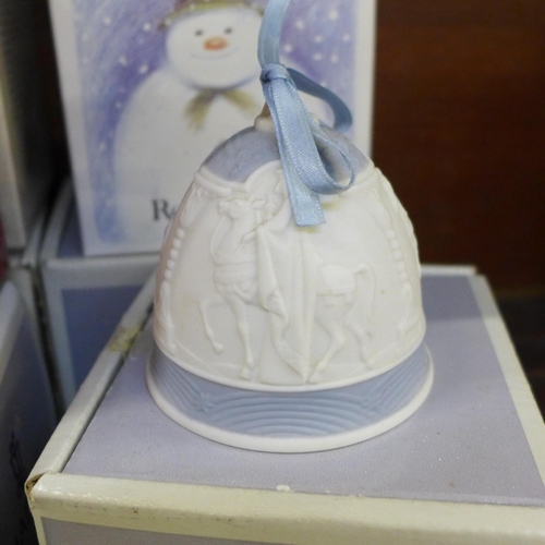 669 - Fourteen Lladro anniversary bells, most in original boxes, 1990 onwards