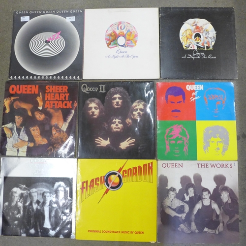 685 - A collection of twelve Queen LP records and a 12