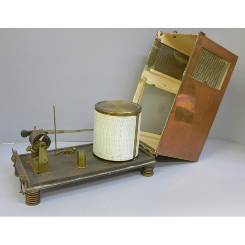 696 - An Edwardian marine copper thermograph