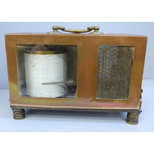 696 - An Edwardian marine copper thermograph