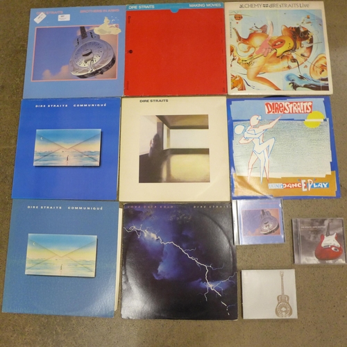 697 - A collection of seven Dire Straits LP records, a 12